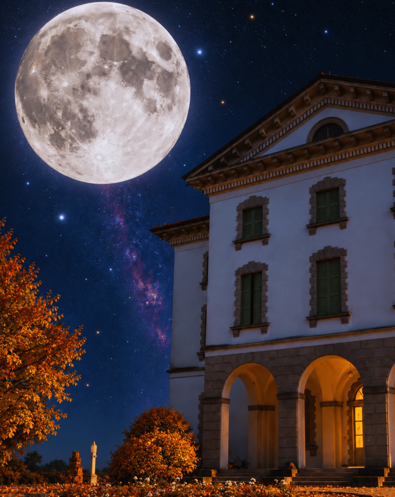 Villa al chiaro di luna autunnale